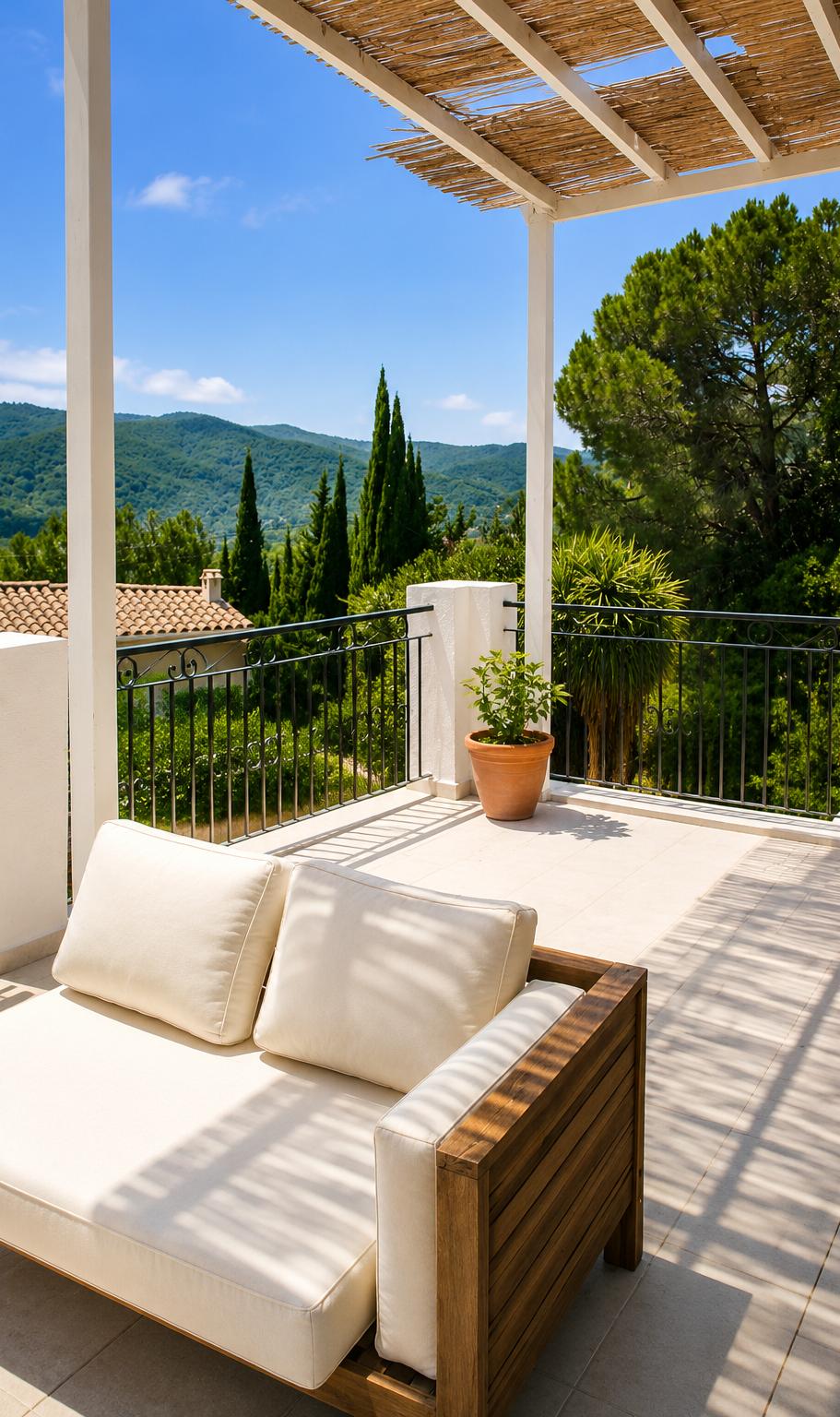 Covered terrace with lounge