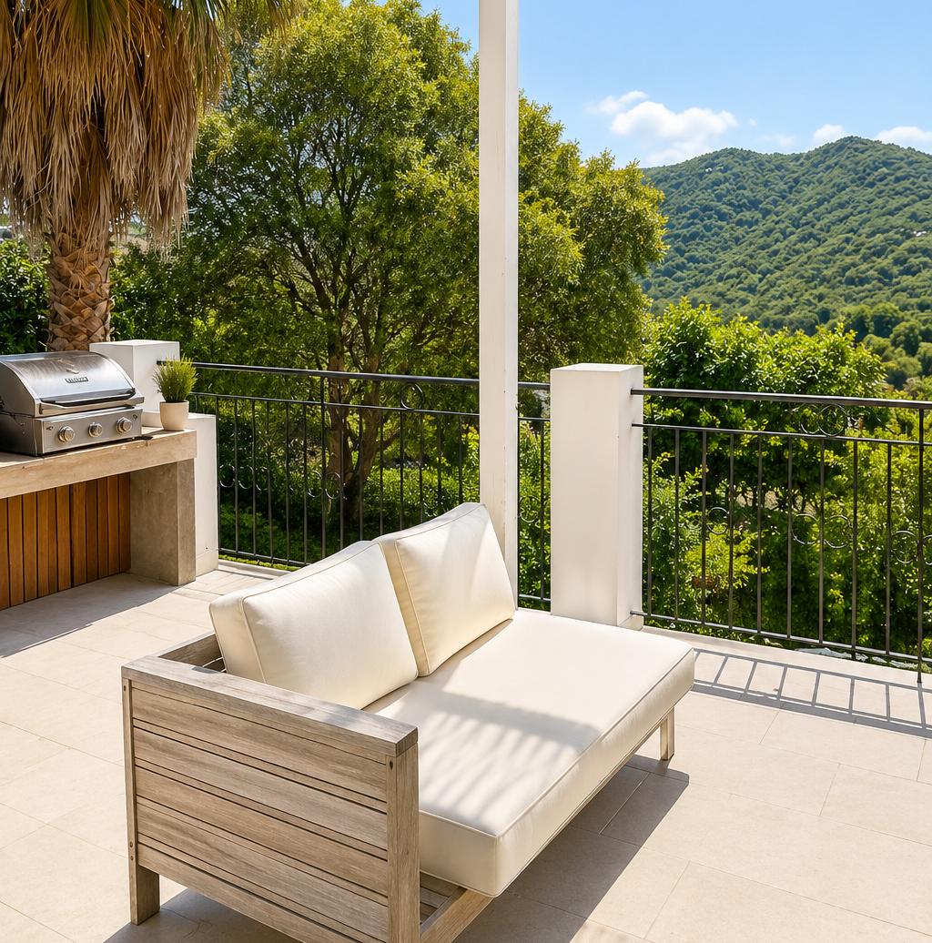 Barbecue and outdoor lounge